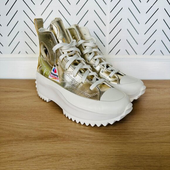 ❤️CONVERSE RUN STAR HIKE HI 5.5 Mens GOLD PLATFORM Sneaker Boot Western A10333C - Picture 2 of 10